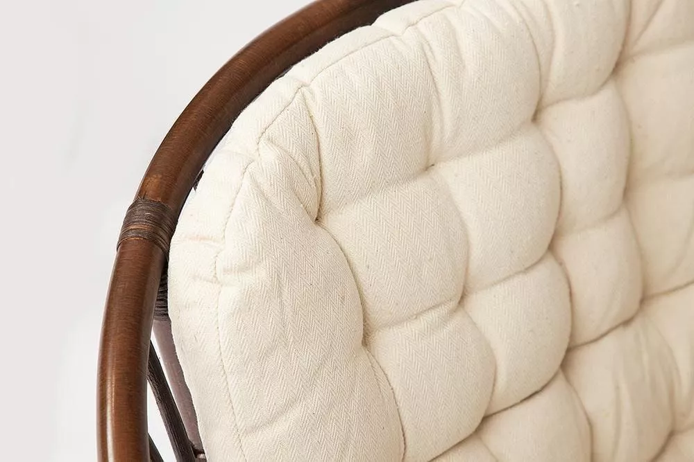 Комплект для отдыха TURKEY (стол круглый со стеклом+2 кресла + диван) с подушками грецкий орех