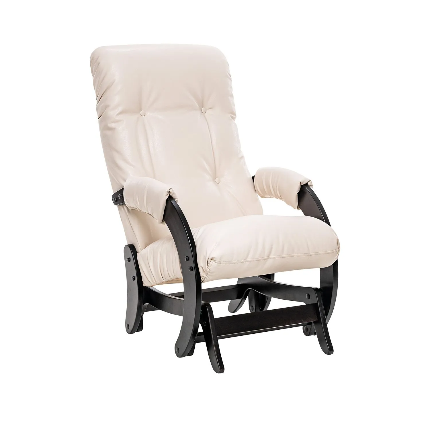 Кресло-качалка Модель 68 Венге текстура, экокожа Varana cappuccino