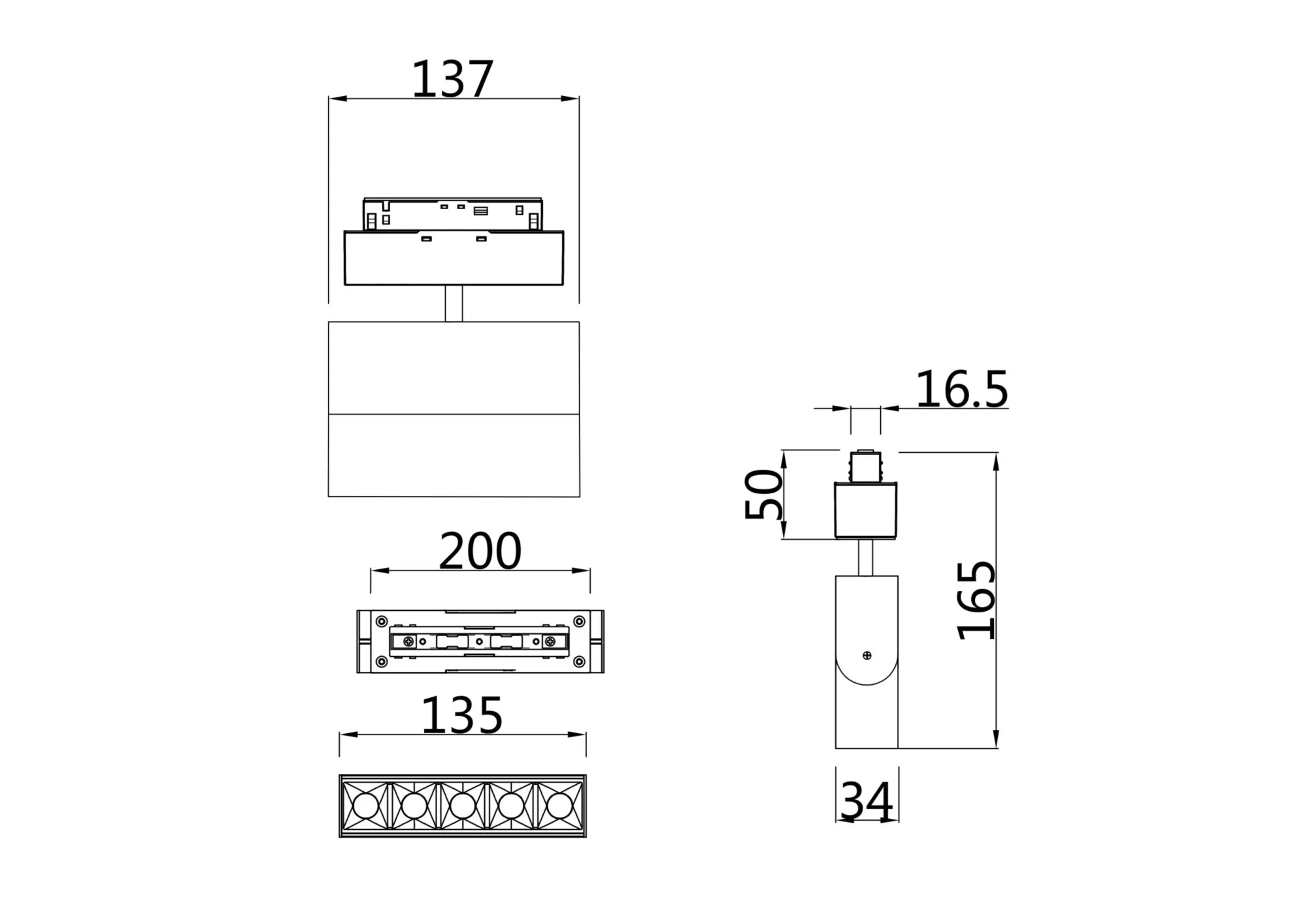 Светильник для магнитного шинопровода Maytoni Technical Points TR015-2-10W4K-B