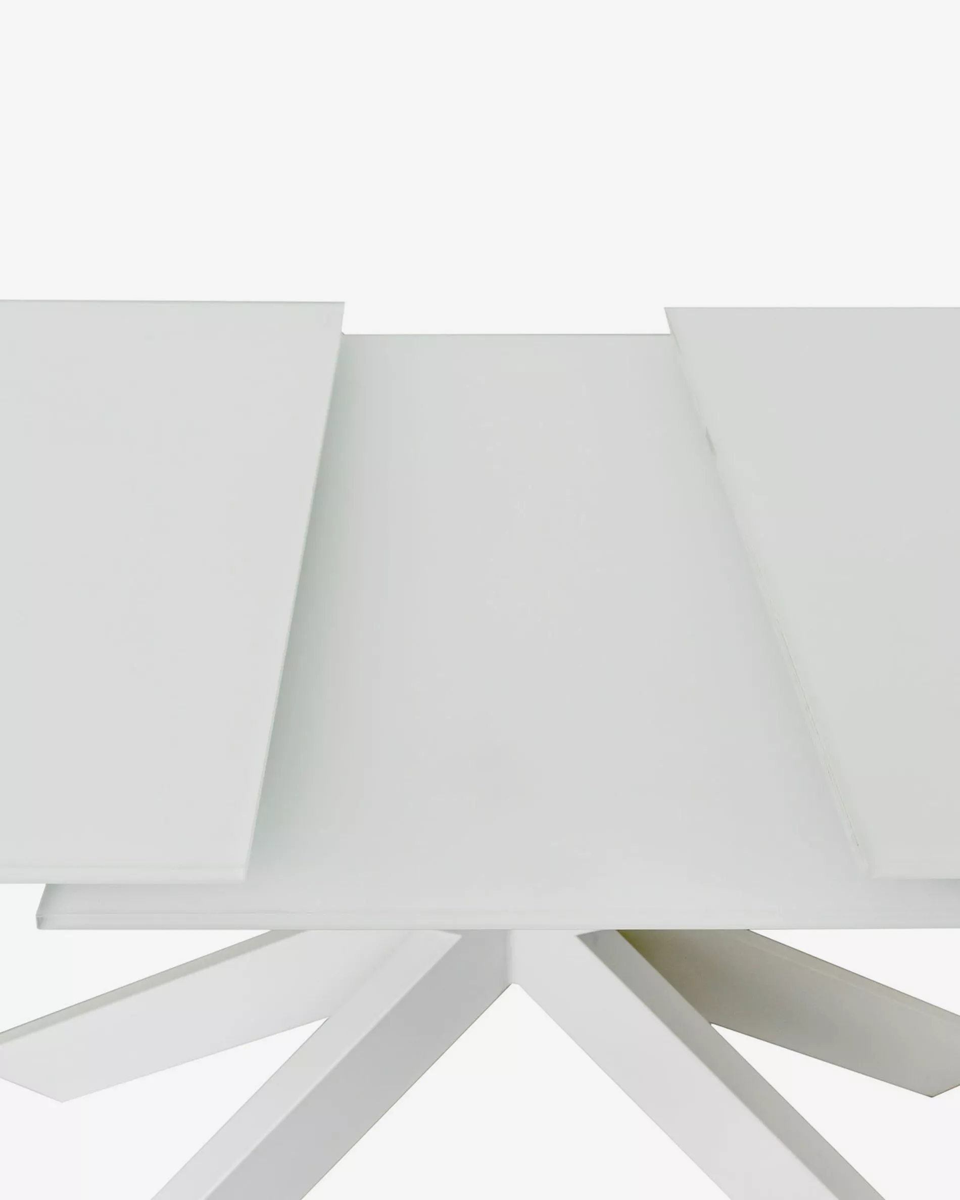 Стол обеденный La Forma Atminda 160(210)x90 стекло стальные ножки белого цвета