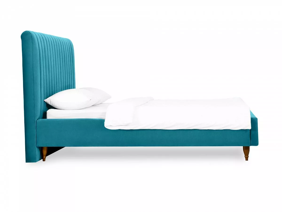 Кровать Dijon с мягким изголовьем 180х200 голубой 652386