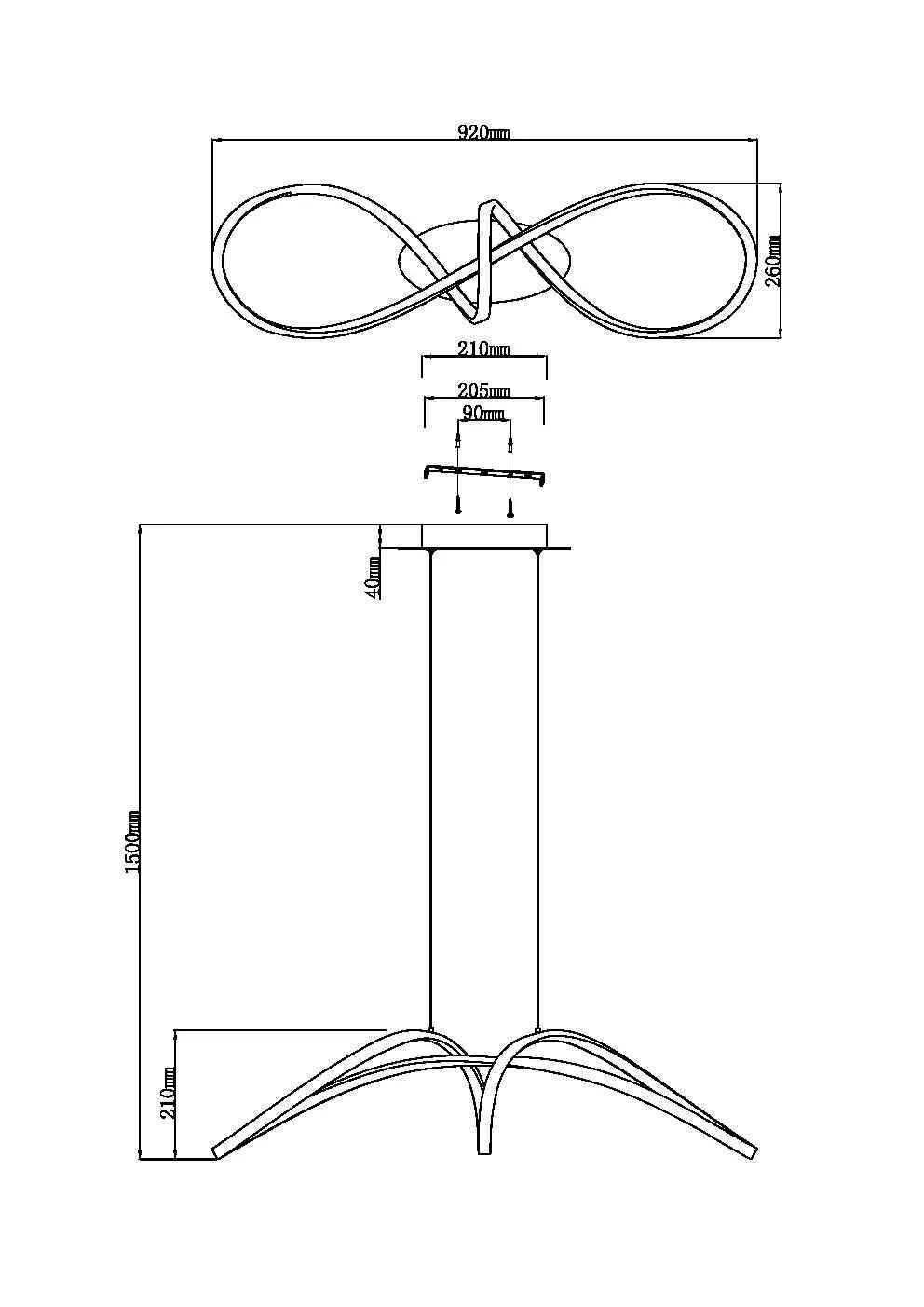 Подвесной светильник Maytoni Curve MOD156PL-L52G4K