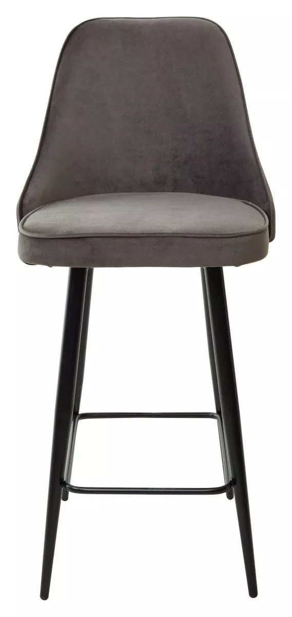 Полубарный стул NEPAL-PB ГРАФИТ велюр/ черный каркас H=68cm