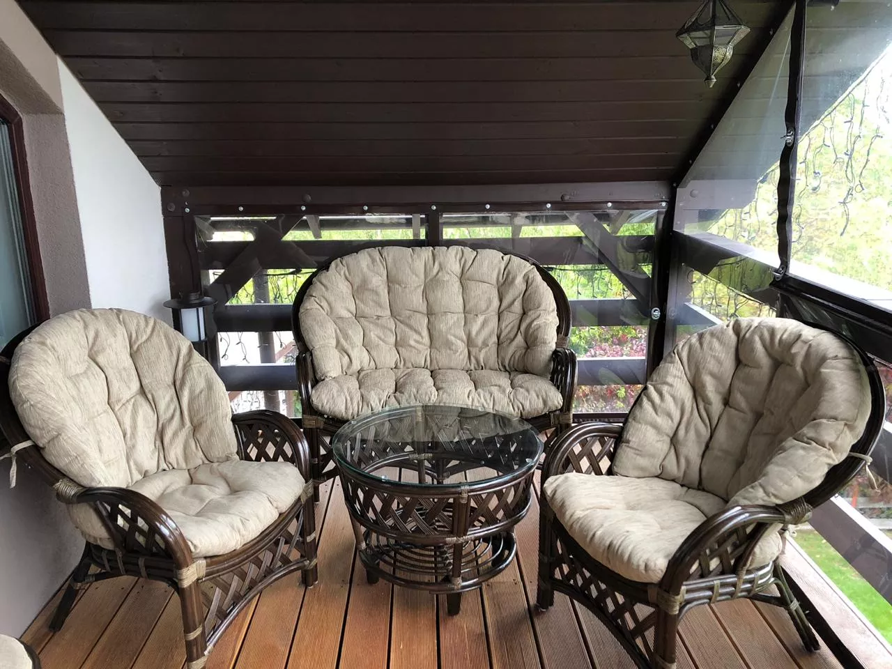 Комплект мебели из ротанга Черчилль (Рузвельт) с 2-х местным диваном темно-коричневый