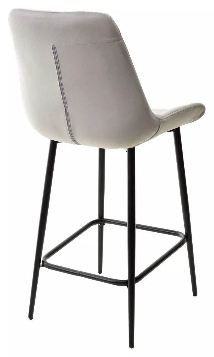 Полубарный стул ХОФМАН цвет H-09 Светло-серый велюр / черный каркас