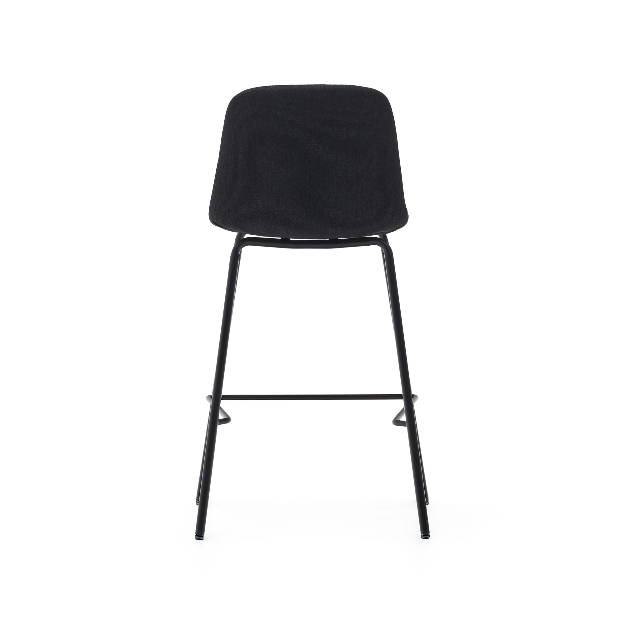 Полубарный стул La Forma Zunilda черная шенилл и сталь с матовой черной отделкой 65 см 166655