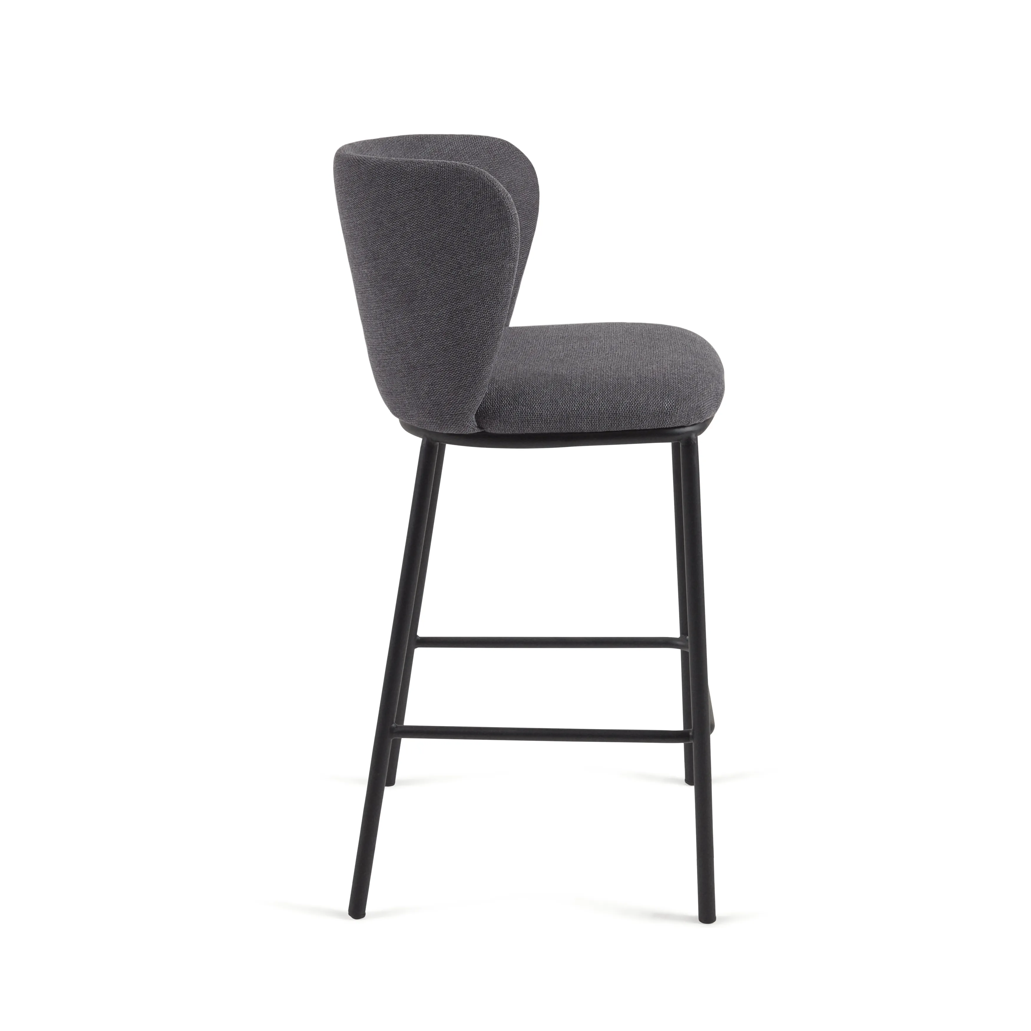 Полубарный стул La Forma Ciselia темно-серый шенилл 65 см 159211