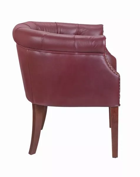Стул-кресло из кожи Grace Красно-коричневое