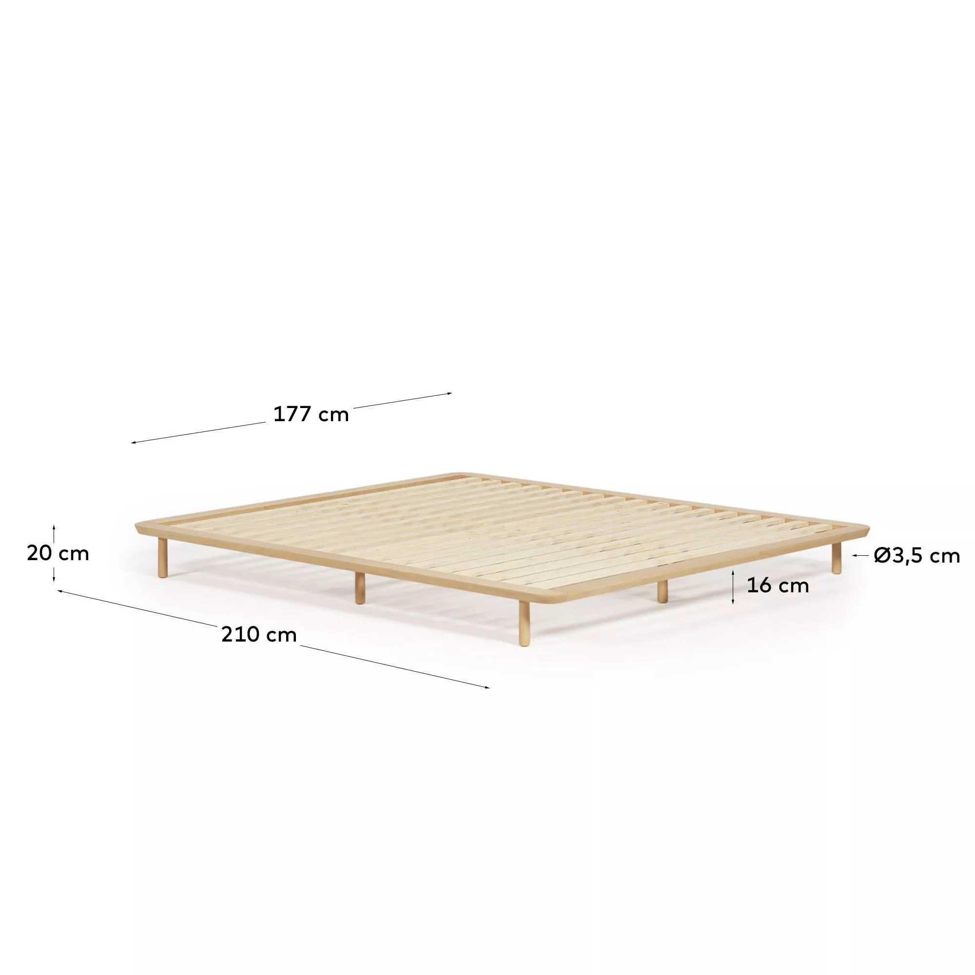 Двуспальная кровать из массива ясеня La Forma Anielle 160 x 200 см