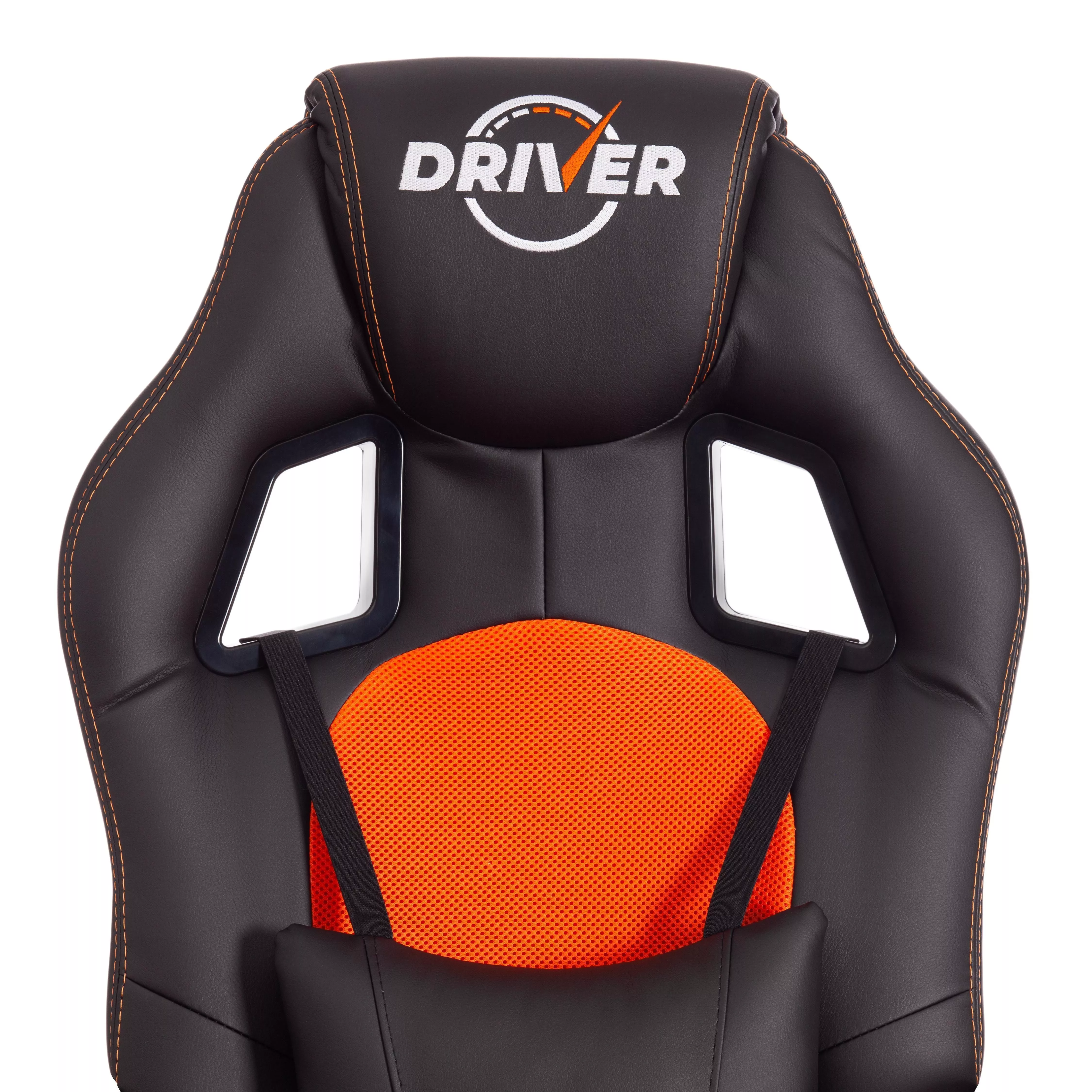 Кресло DRIVER (22) экокожа черный / оранжевый