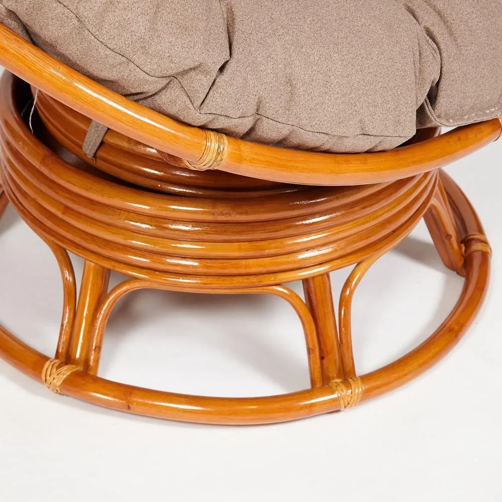 Кресло-качалка PAPASAN 23/01 W с подушкой коньяк экошерсть коричневый