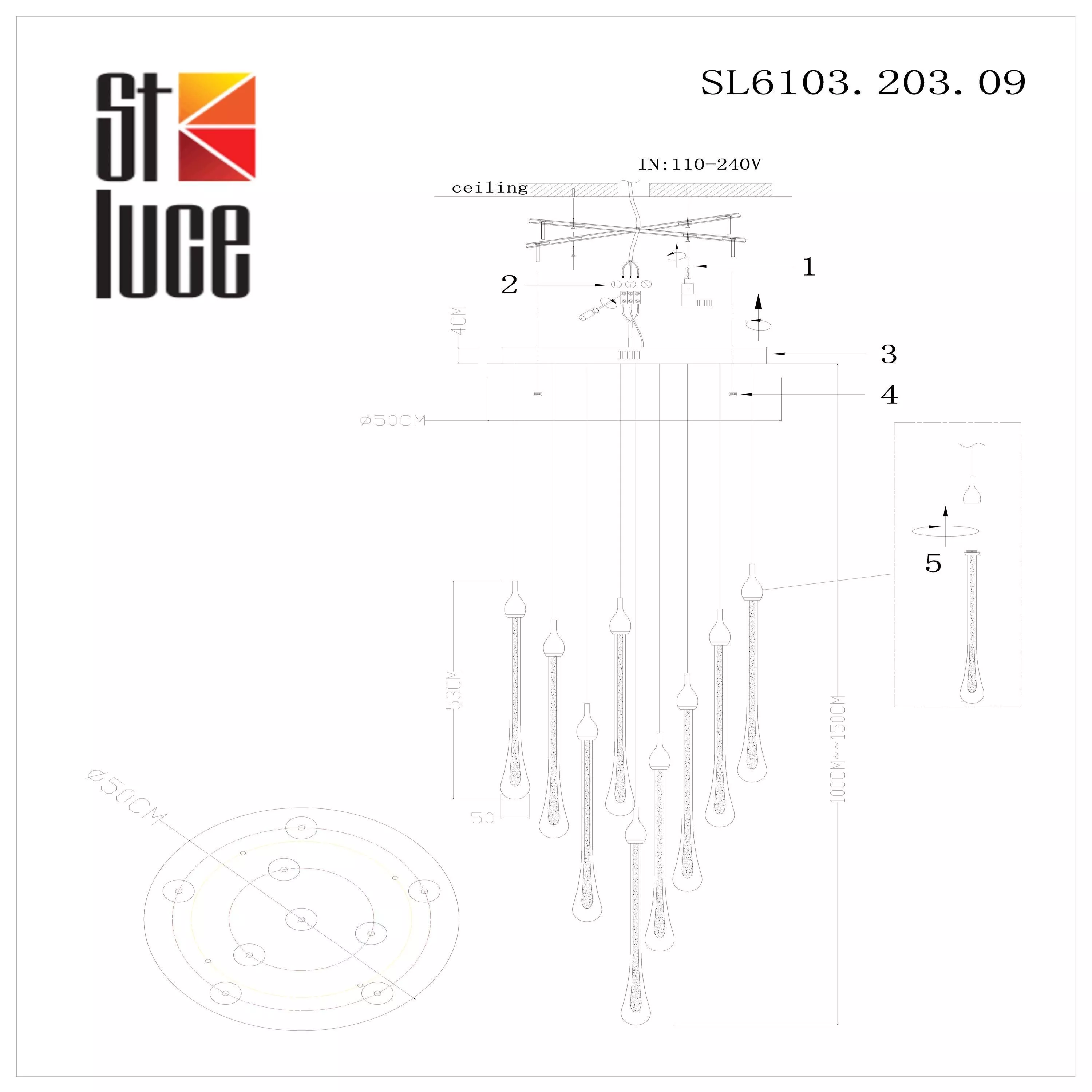 Подвесной светильник ST LUCE Faenza SL6103.203.09