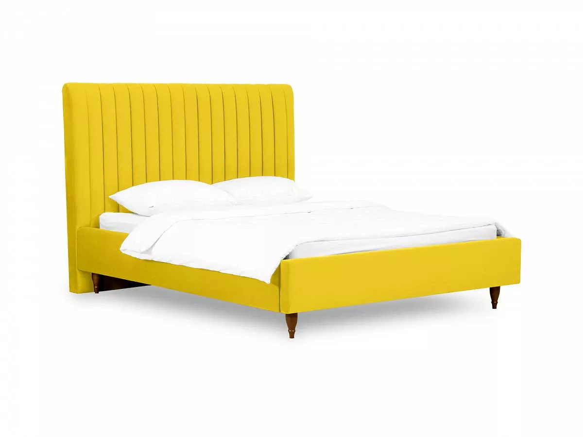 Кровать Dijon с мягким изголовьем 160х200 желтый 588169