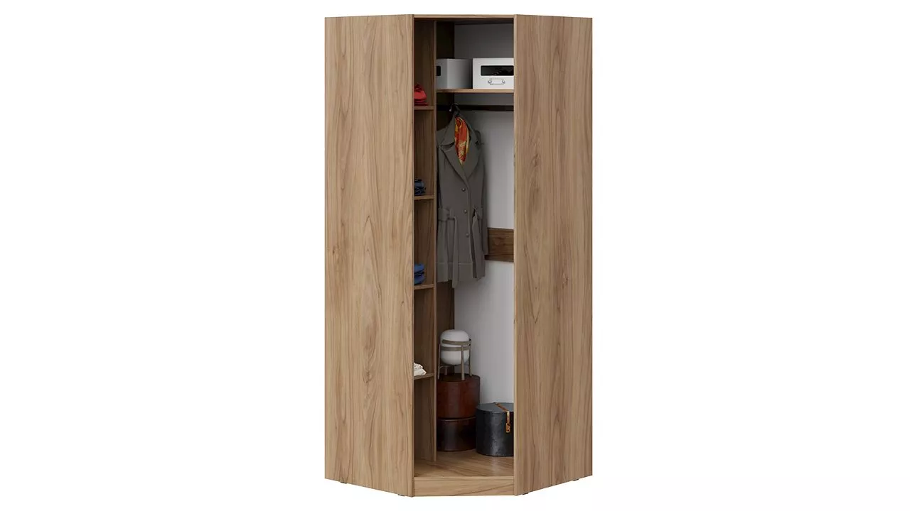 Шкаф для одежды угловой с зеркальной дверью левый яблоня беллуно Эмбер СМ-348.07.007 L