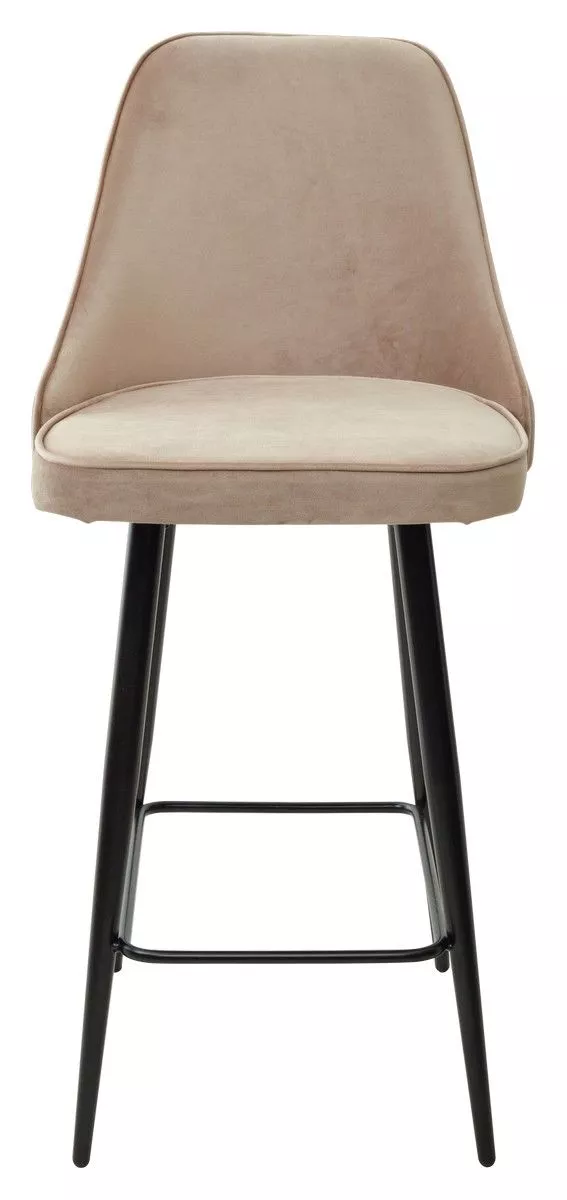 Полубарный стул NEPAL-PB БЕЖЕВЫЙ велюр/ черный каркас H=68cm