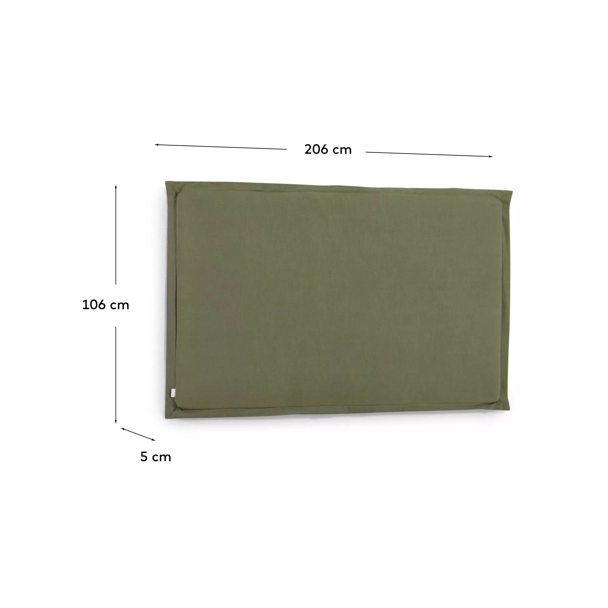Изголовье La Forma лен зеленого цвета Tanit со съемным чехлом 206 x 106 см