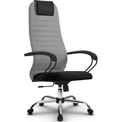 Кресло компьютерное SU-BK130-10 Ch Светло-серый / черный