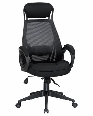 Офисное кресло для руководителей DOBRIN STEVEN BLACK чёрный пластик, чёрная ткань