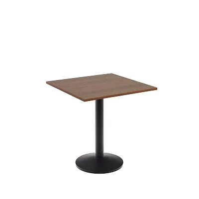 Квадратный барный столик La Forma Esilda  ореховая отделка черная металлическая ножка 177993