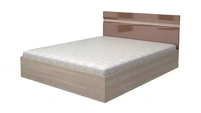 Двуспальная кровать с подъемным механизмом 160x200 НЕНСИ Ясень / Капучино