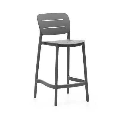Полубарный стул La Forma Morella серый пластик