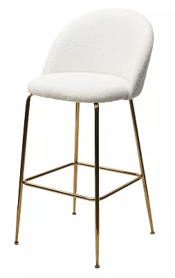 Барный стул GLADE NINI-01 Белый teddy / золотой каркас