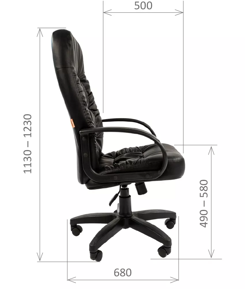 Кресло руководителя CHAIRMAN 416 черная экокожа с подлокотниками