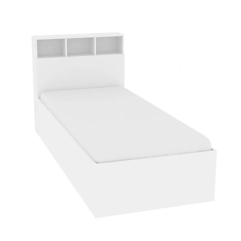 Кровать 900 Морена Белый с основанием (металл)