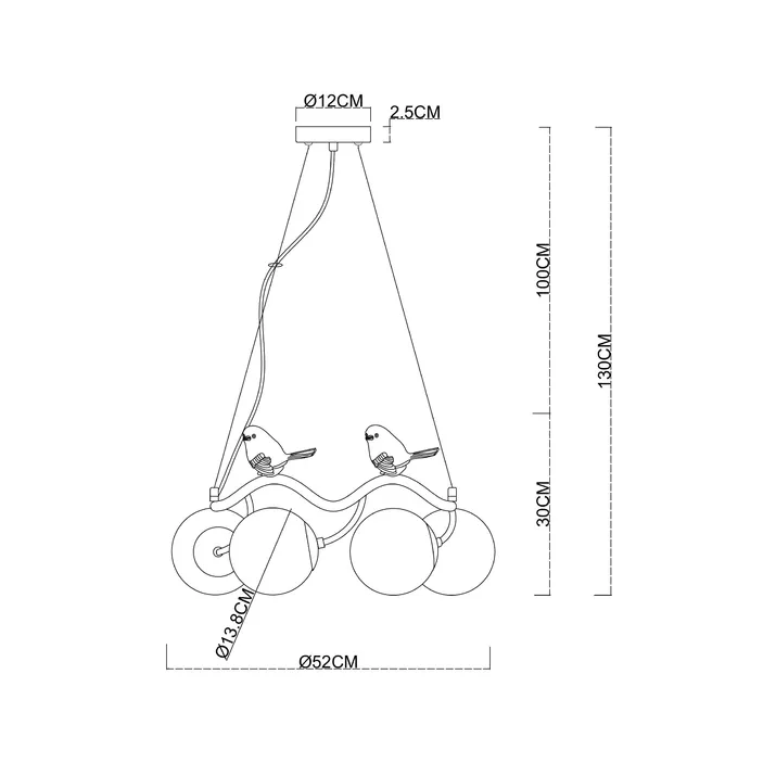 Подвесная люстра Arte Lamp CAMOMILLA золото, белый A9712LM-6SG