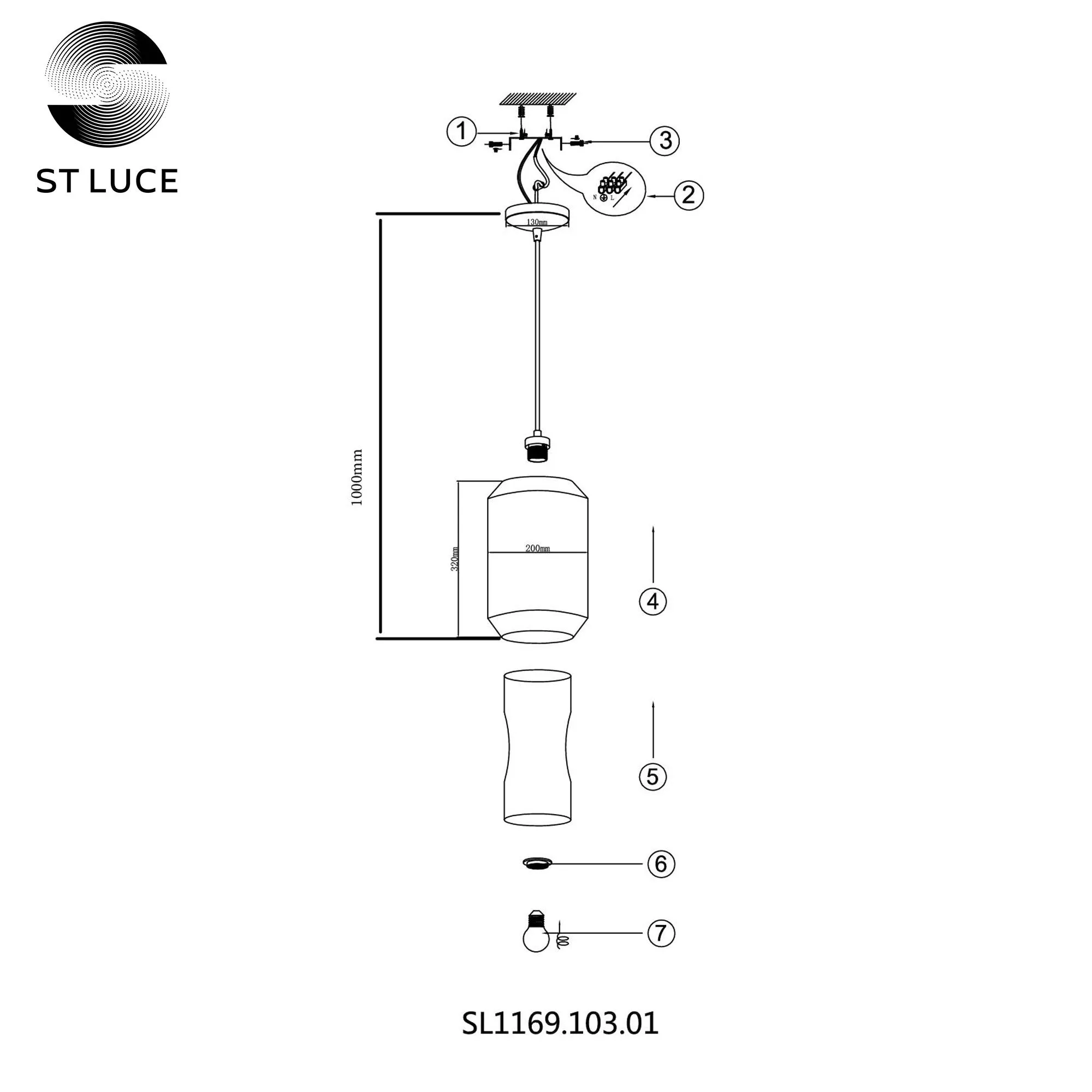 Подвесной светильник ST LUCE MARMO SL1169.103.01