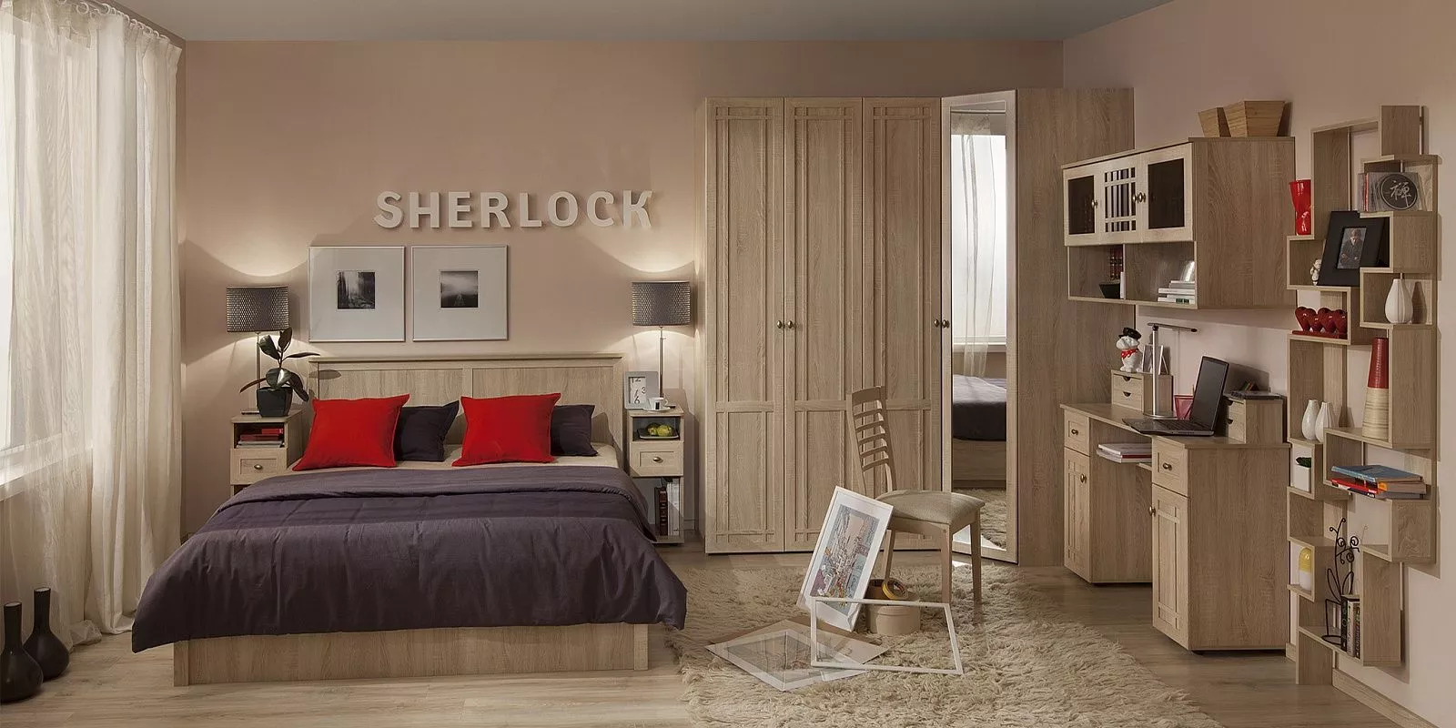 Модульная мебель для спальни Sherlock Дуб Сонома