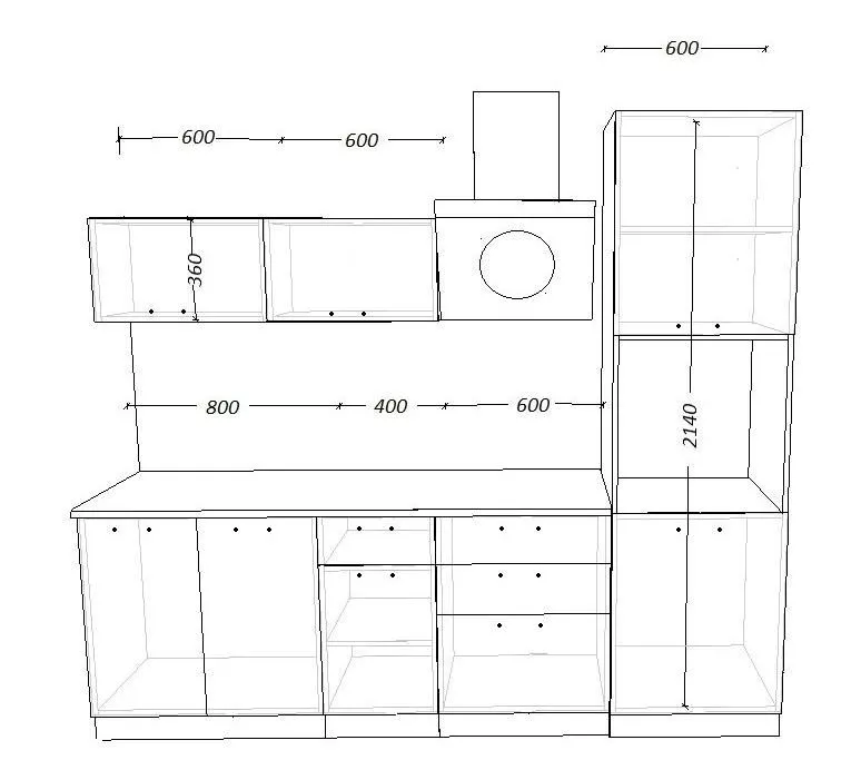 Кухонный гарнитур Белый глянец 1 2,4 метра