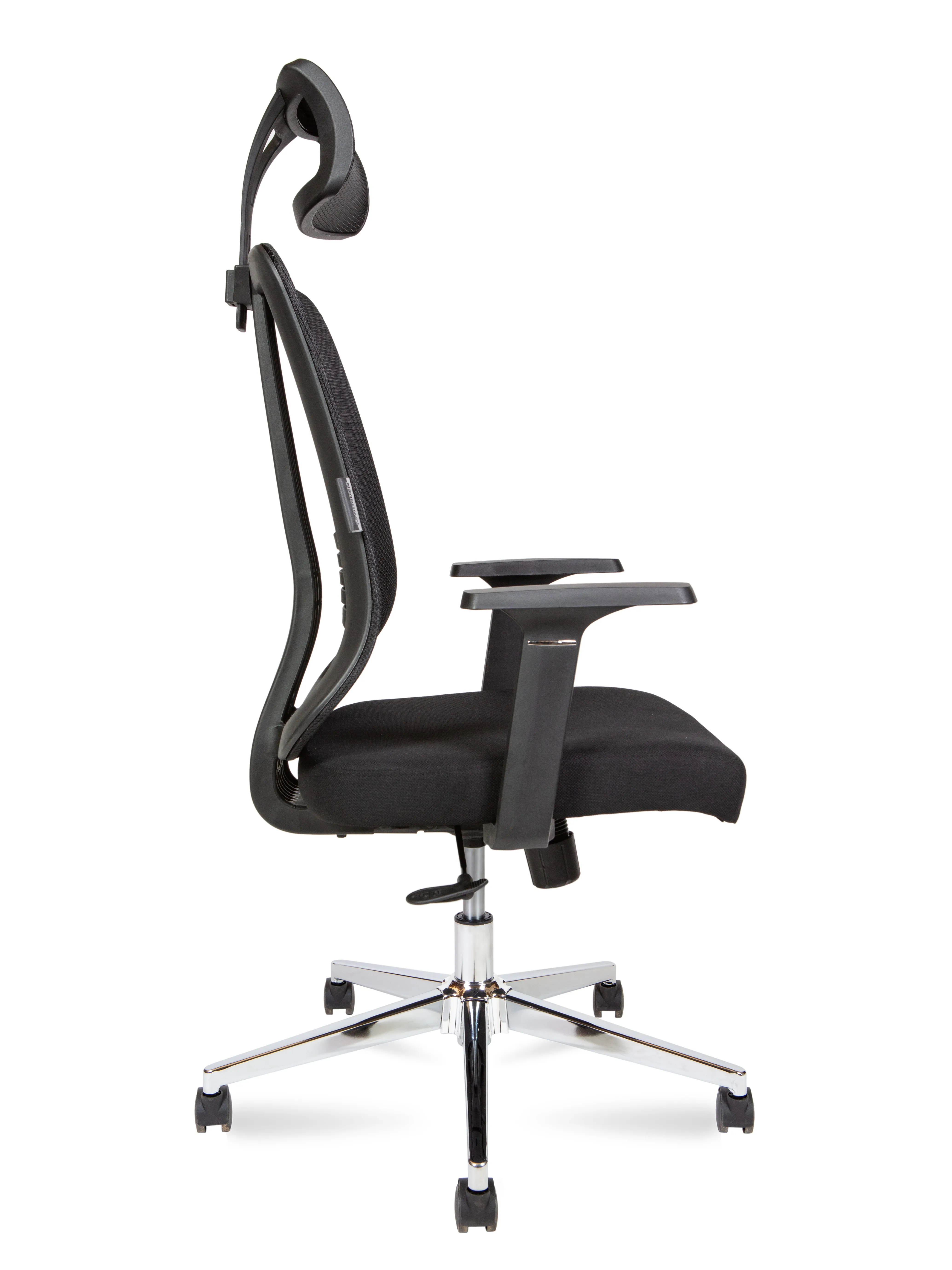 Кресло офисное эргономичное NORDEN Tema Сhrome 2D черный ткань хром 216A-Сhrome-2D-B-BB