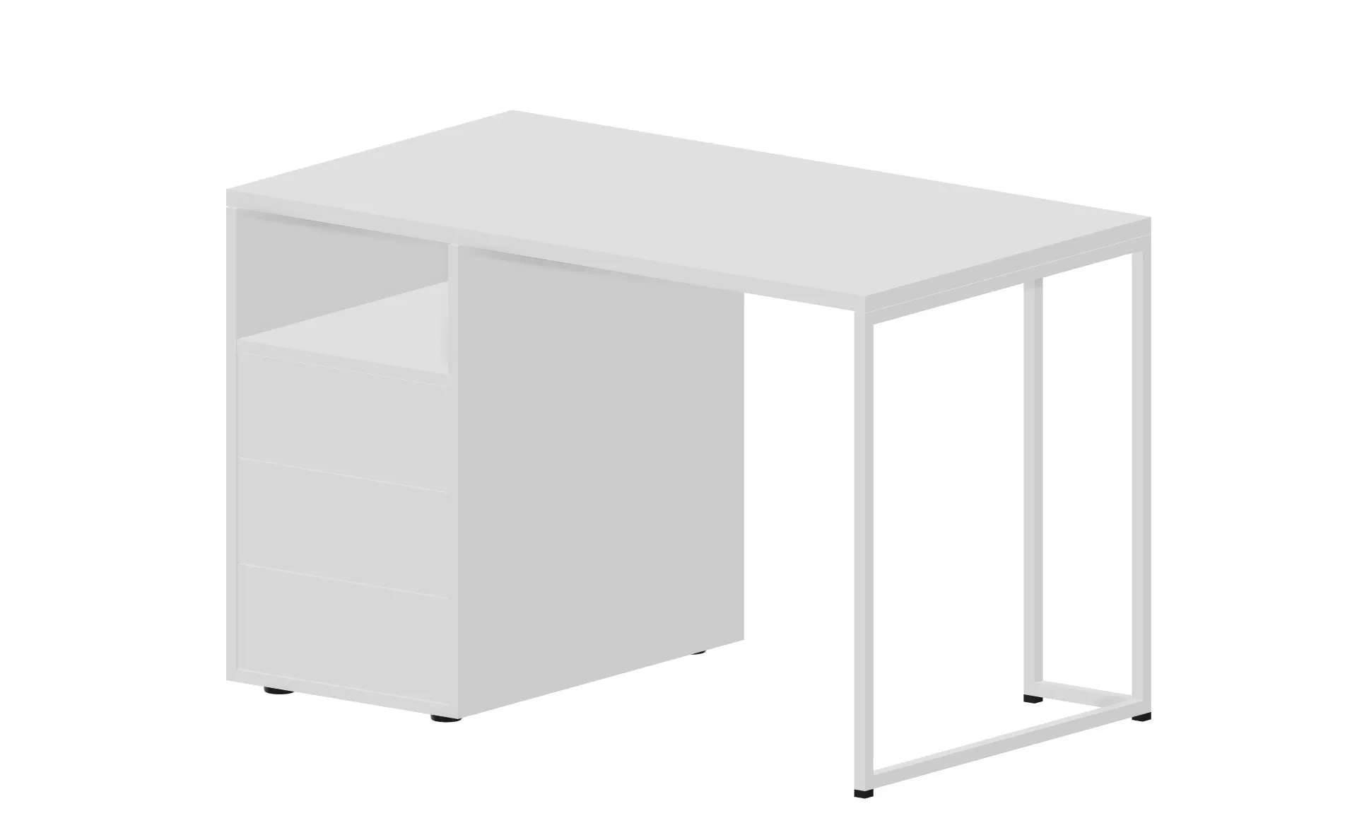 Стол на опорной тумбе с 3 ящиками левый (push-to-open, в разборе) 118х68 Link GDB LKSTG127