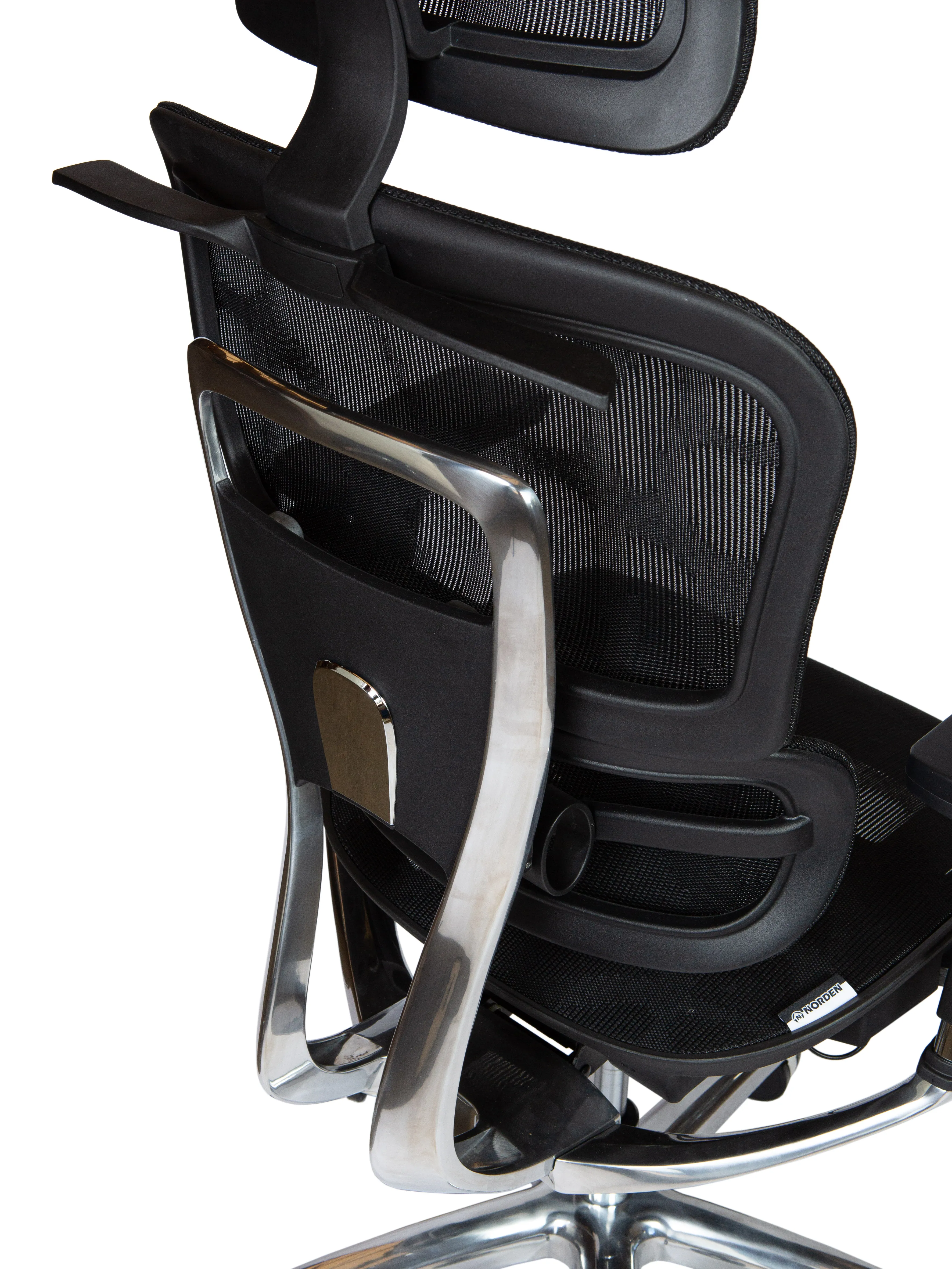 Кресло руководителя (эргономичное) NORDEN Kron aluminium black черный YS-8309H(M+M)