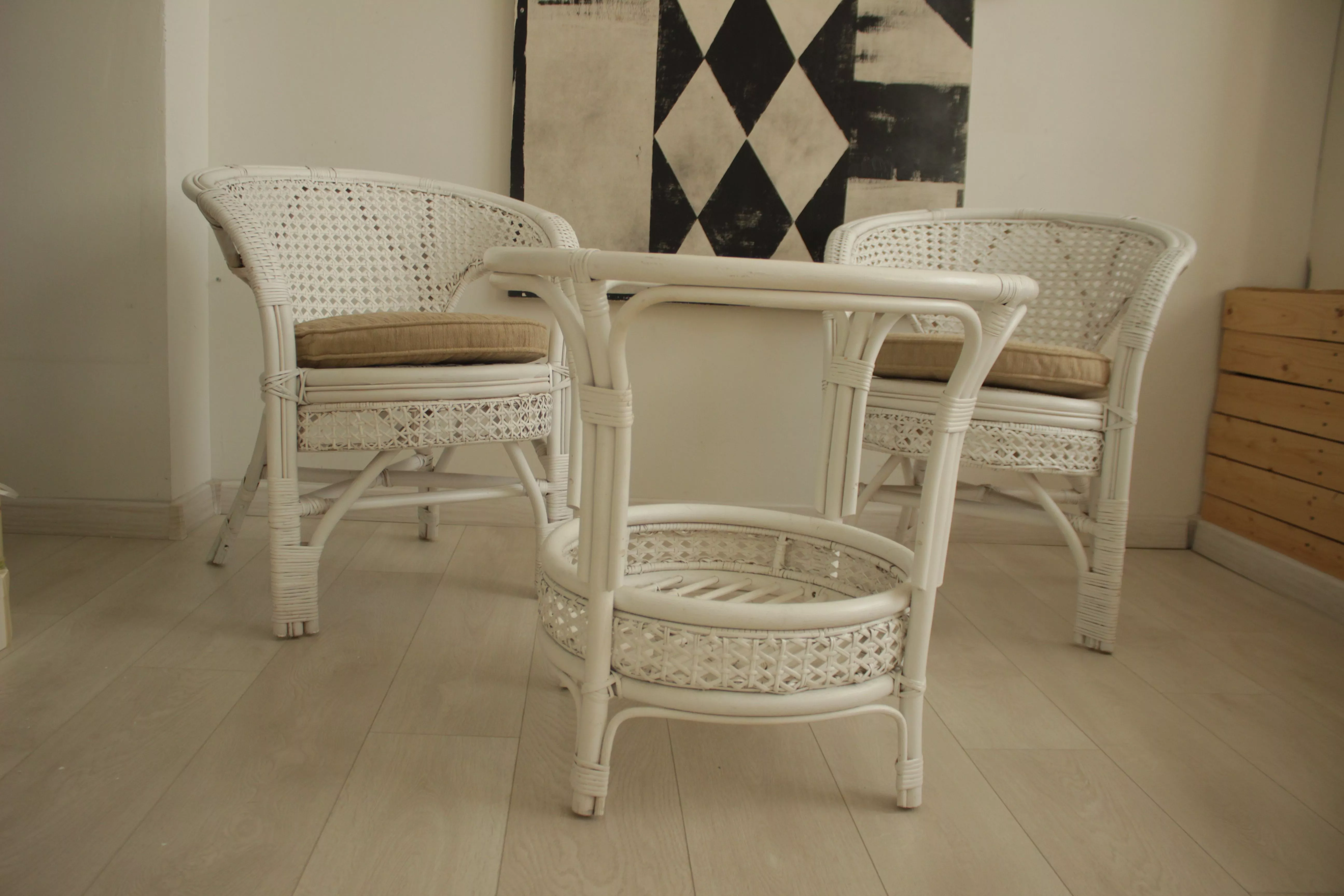 Комплект мебели из ротанга Пеланги 02 15 с 2х местным диваном и овальным столом белый матовый