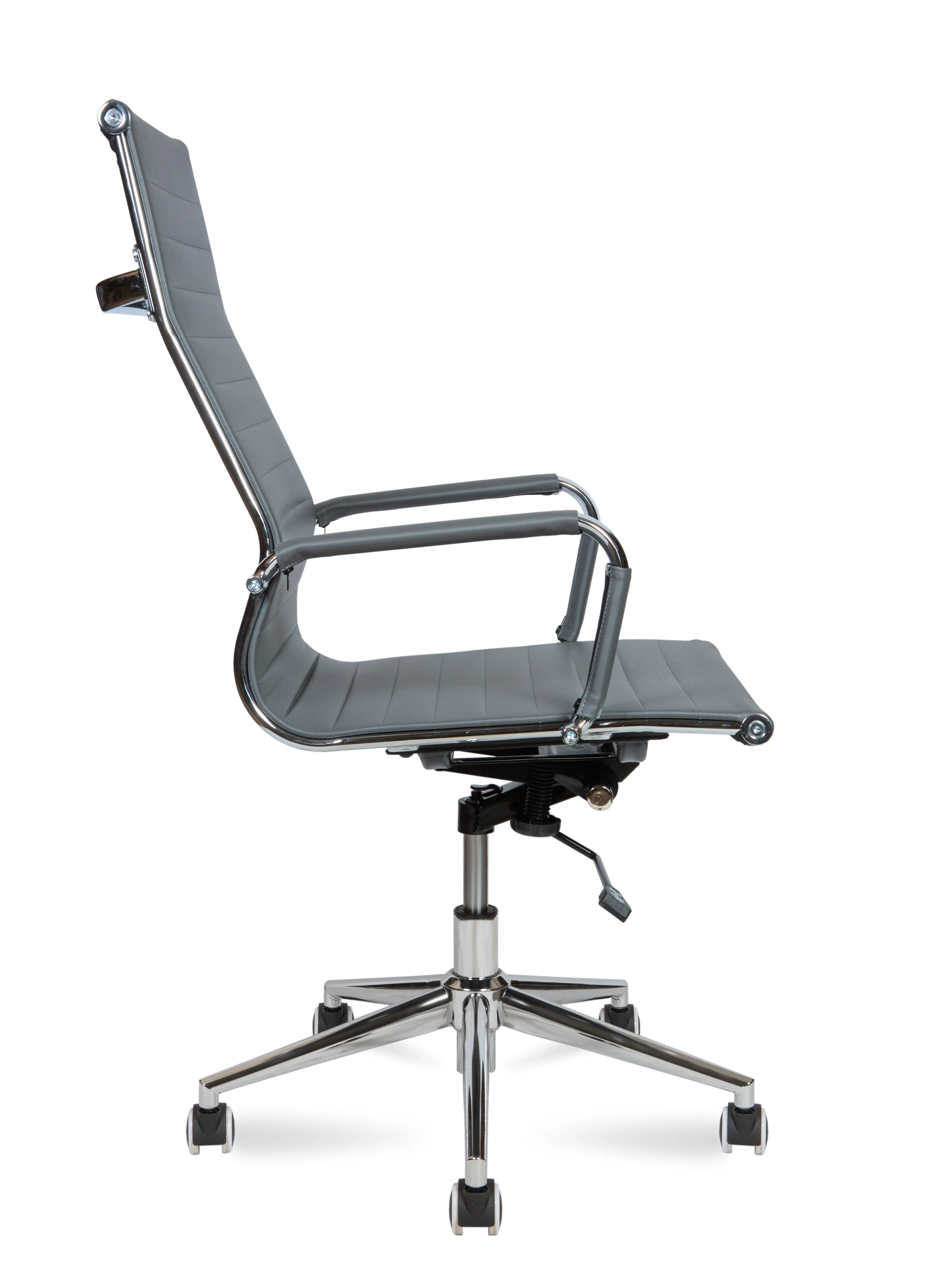 Кресло компьютерное NORDEN Техно хром экокожа серый H-100-45