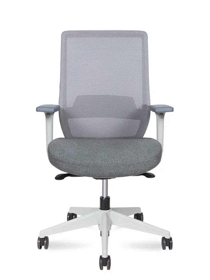 Кресло эргономичное NORDEN Mono grey LB без подголовника белый пластик / серый M6255-1 grey