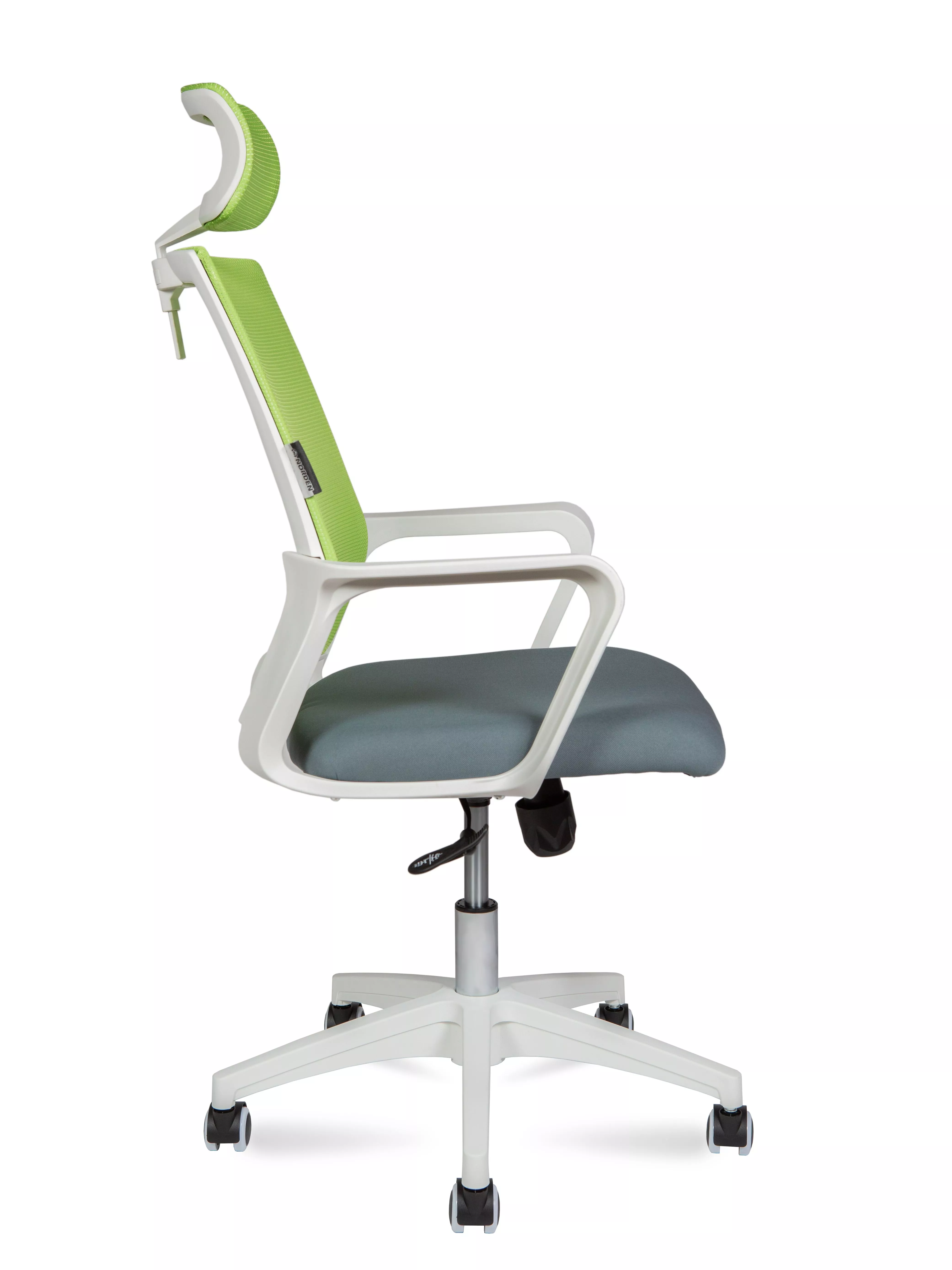 Кресло компьютерное Бит с подголовником белый пластик зеленый / темно-серый 815AW-AF07-T58 NORDEN