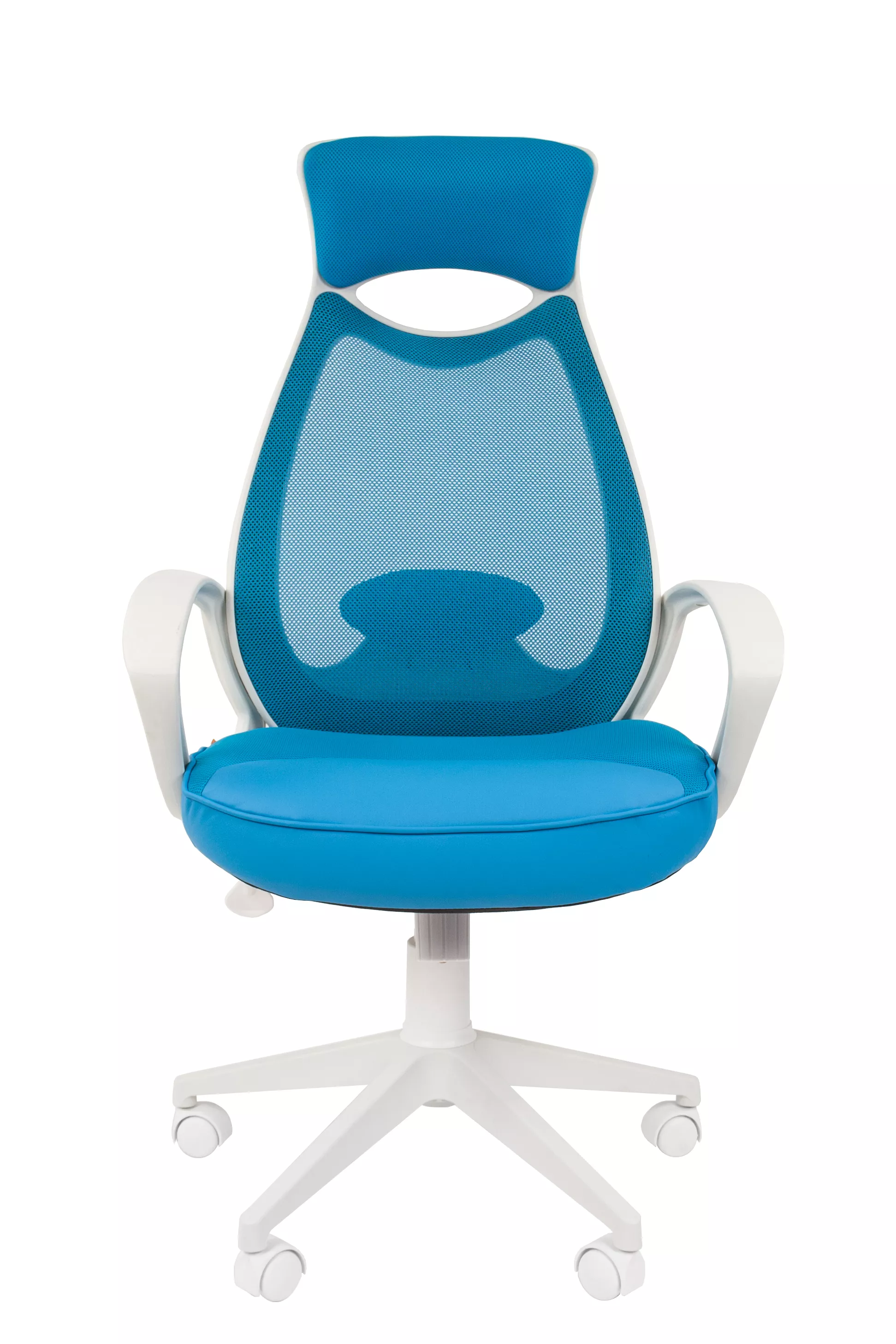 Кресло для руководителя CHAIRMAN 840 WHITE голубой