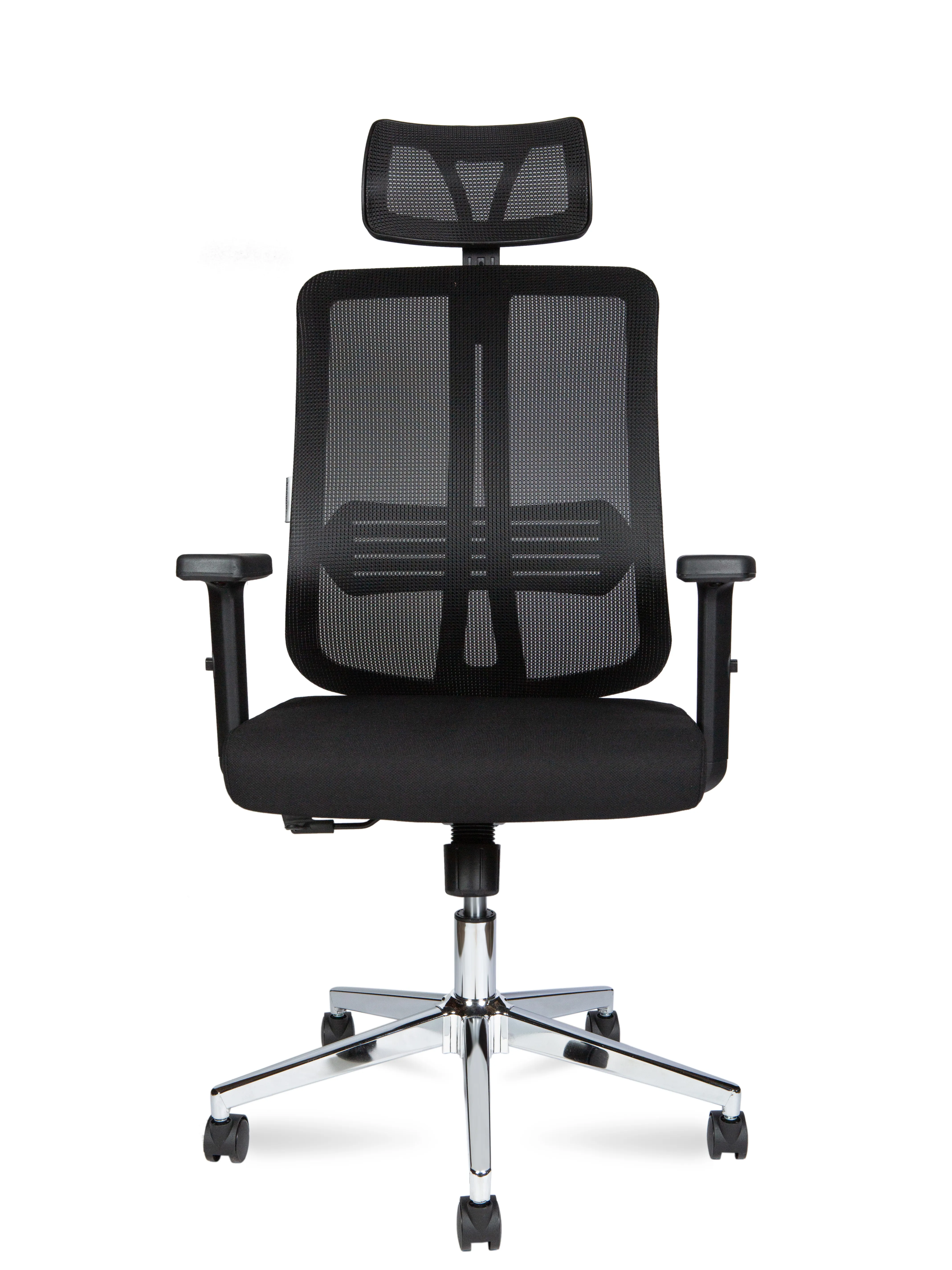 Кресло офисное эргономичное NORDEN Tema Сhrome 2D черный ткань хром 216A-Сhrome-2D-B-BB