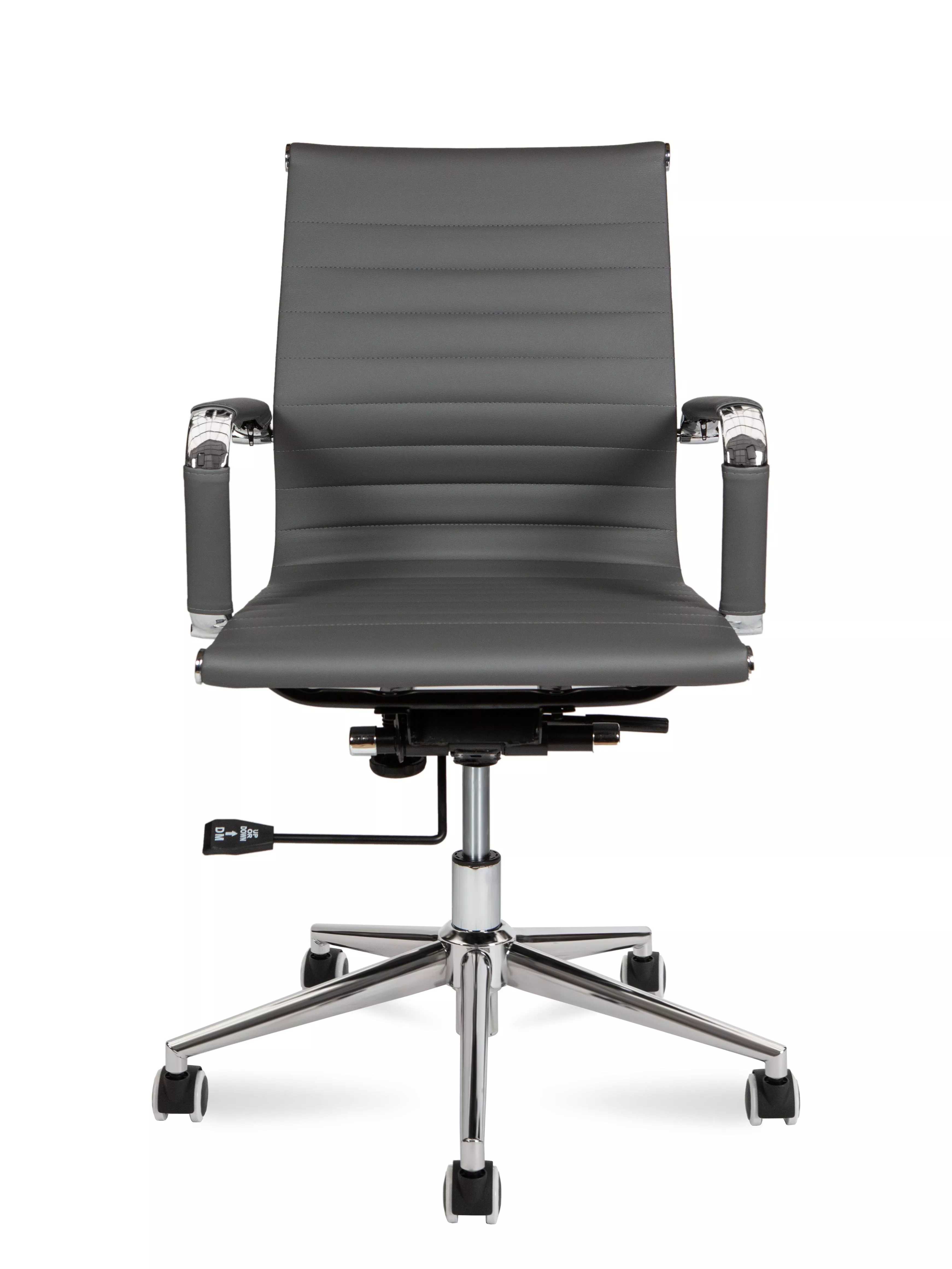 Кресло компьютерное NORDEN Техно LB хром экокожа серый HA-100-45