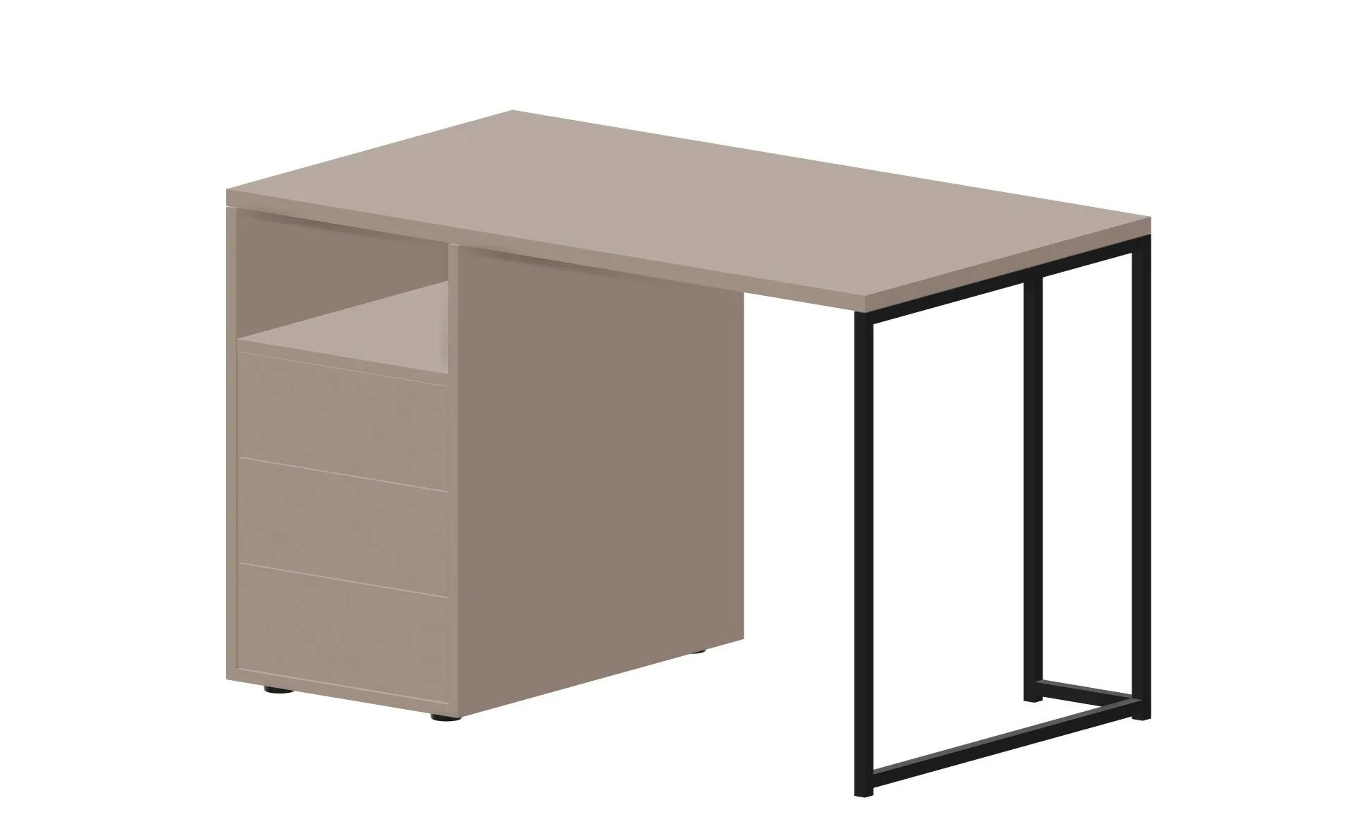 Стол на опорной тумбе с 3 ящиками левый (push-to-open, в разборе) 118х68 Link GDB LKSTG127