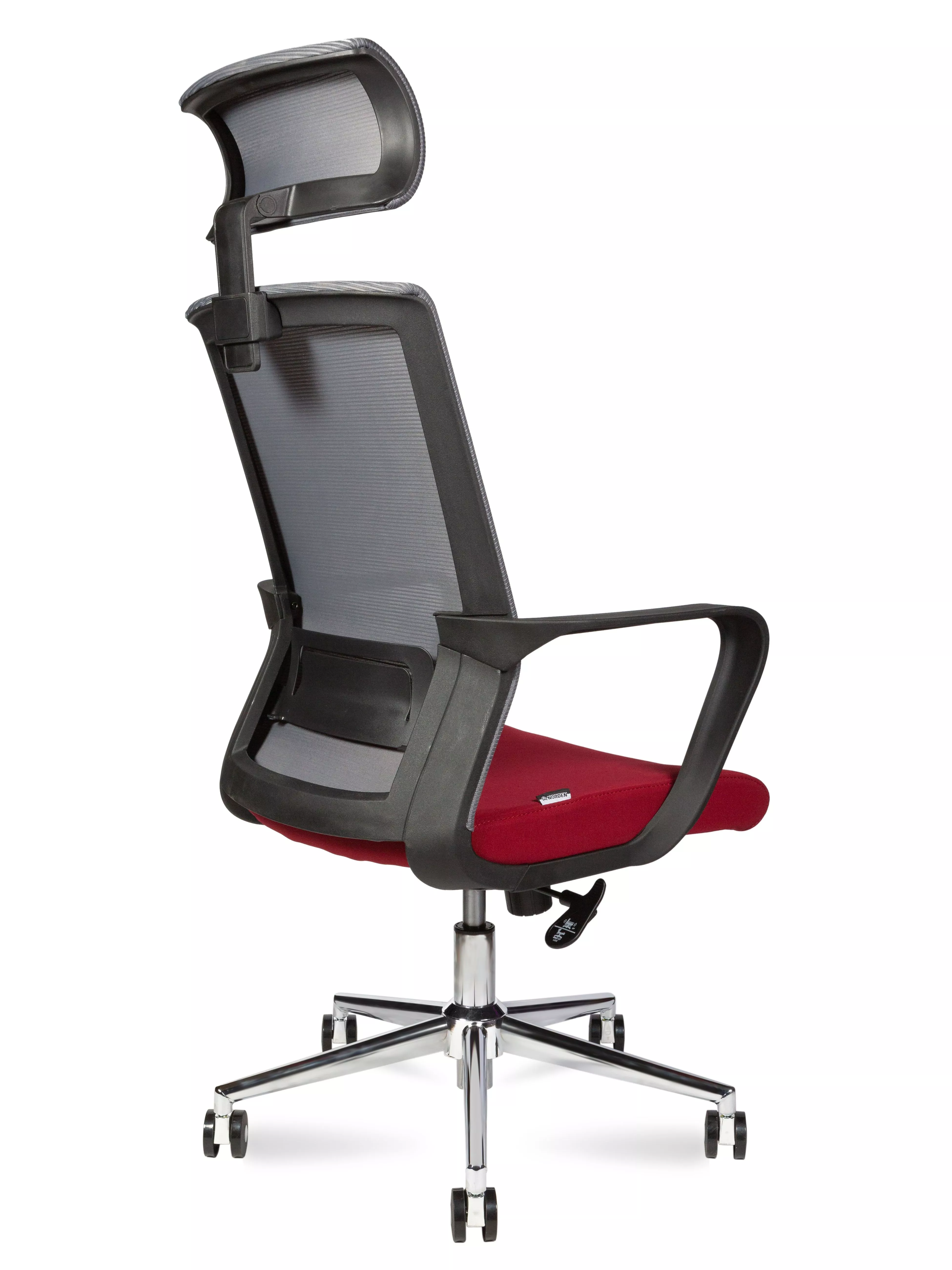 Кресло компьютерное Интер хром серый / вишневый CH-180A-OA2016*АК30-63 chrome base NORDEN