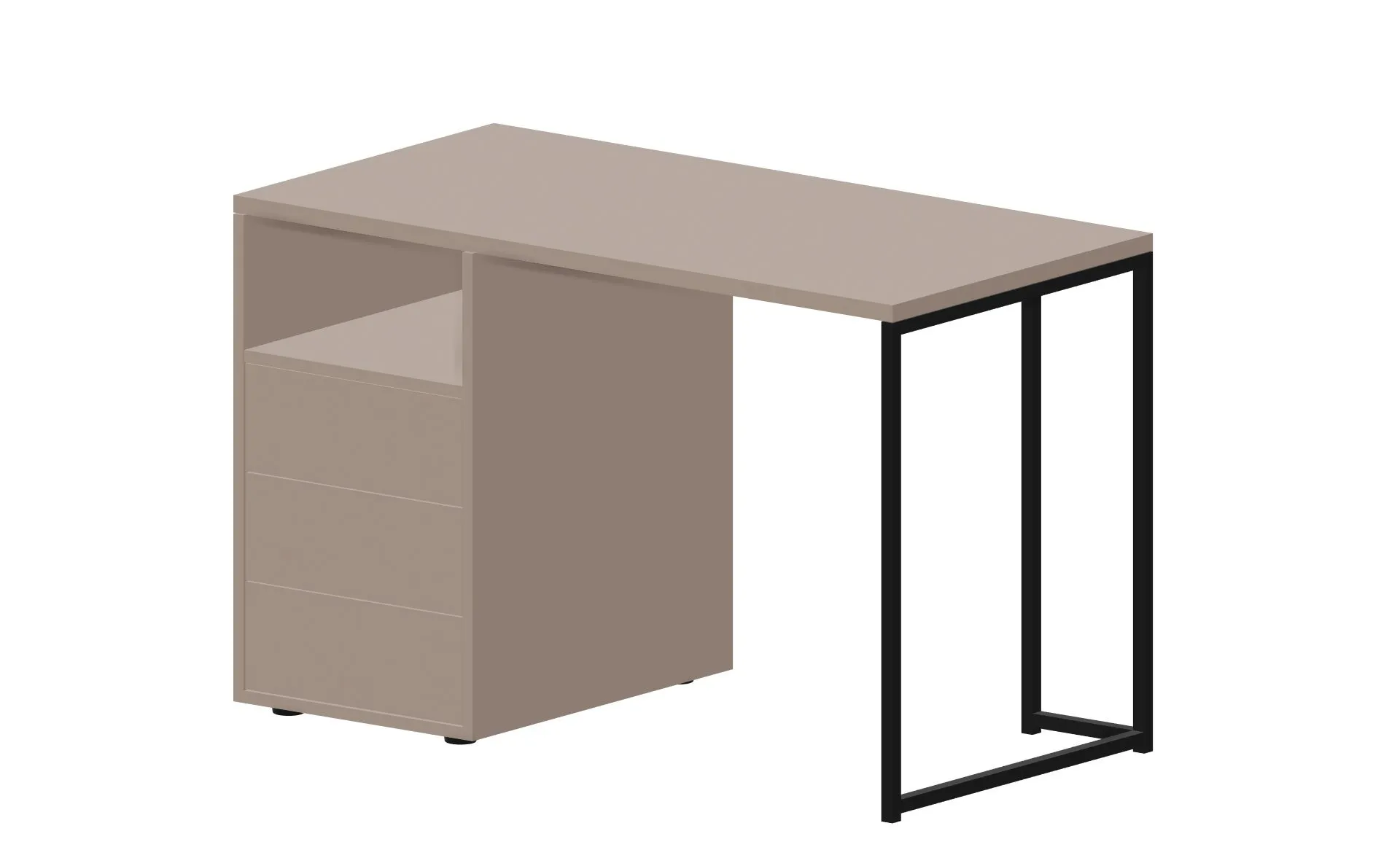 Стол на опорной тумбе с 3 ящиками левый (push-to-open, в разборе) 118х60 Link GDB LKSTG126