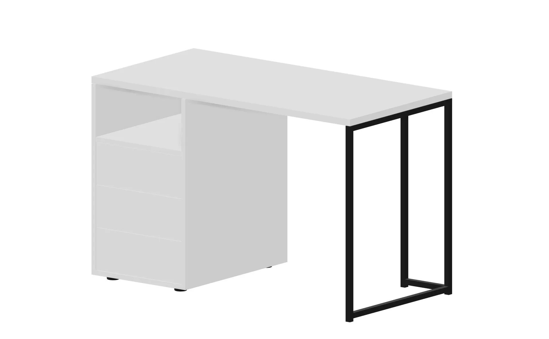 Стол на опорной тумбе с 3 ящиками левый (push-to-open, в разборе) 118х60 Link GDB LKSTG126