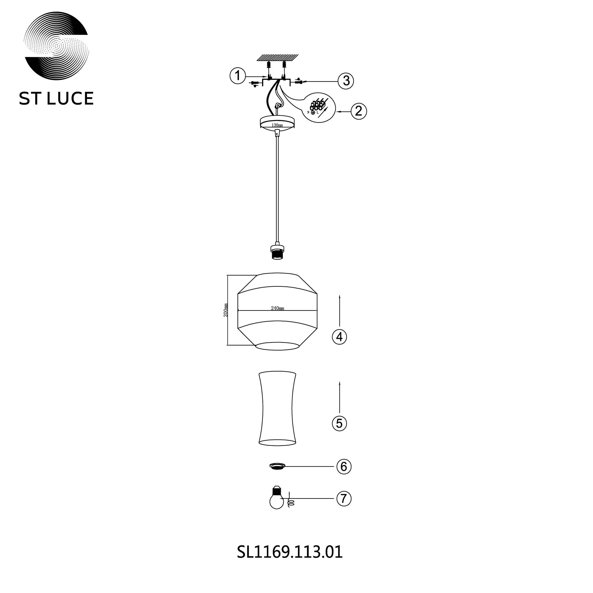 Подвесной светильник ST LUCE MARMO SL1169.113.01