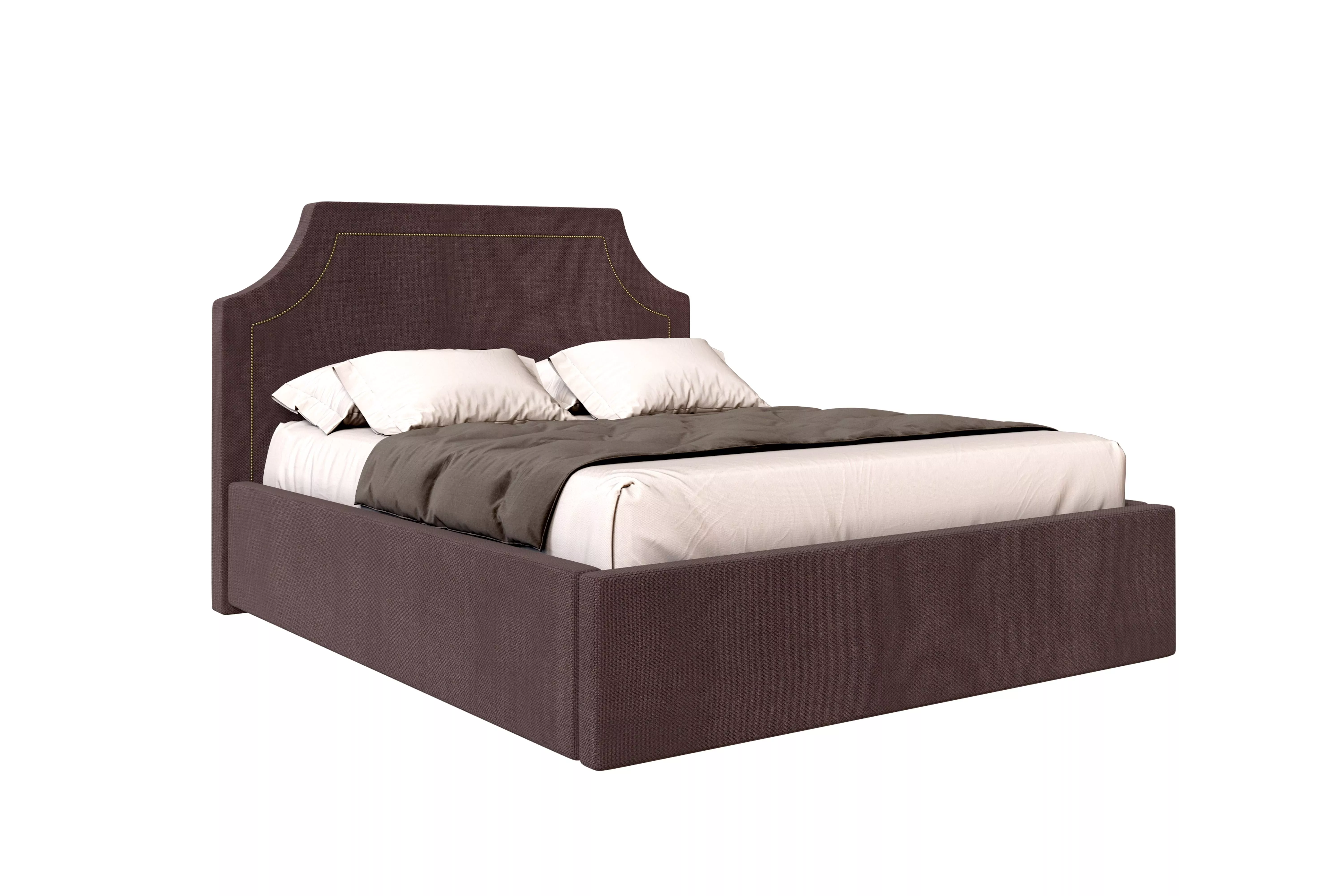 Кровать Катрин 1600 с ПМ и бельевым ящиком альба светло-коричневый