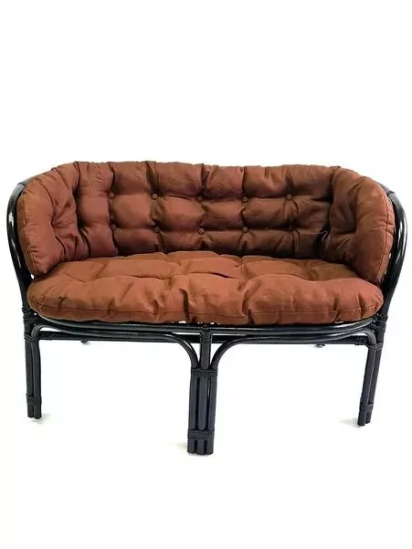 Комплект мебели из ротанга Багама с диваном венге (подушки твил полные коричневые)