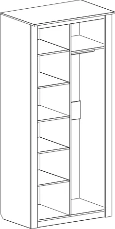 Шкаф 2-дверный с подсветкой Элана Дуб сонома (глубина 65 см)